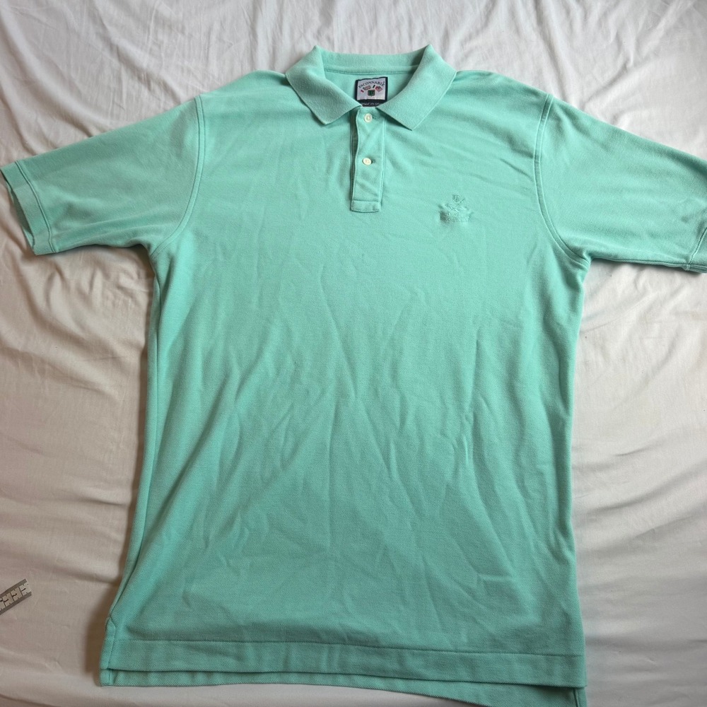 Faconnable Mens Mint Green Pique Cotton Polo Shirt Short Sleeve Size M France